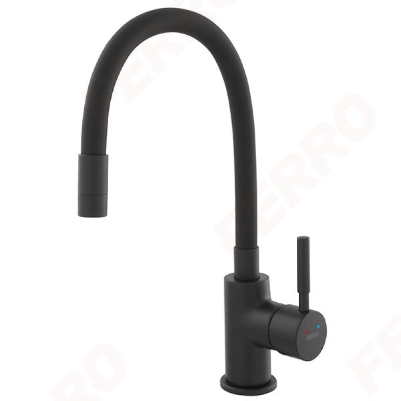 Zumba NERO  - standing sink mixer with flexible spout